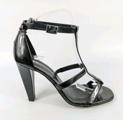 Black faux patent - black,