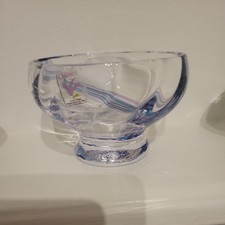 Caithness Handmade Scottish rainbow Swirl Crystal Trinket Dish/bowl