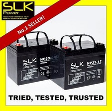 12v - 33AH SLK POWER (PAIR) MOBILITY SCOOTER WHEELCHAIR BATTERIES  34AH 35AH