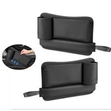 2x Leather Catcher Box Car Seat Gap Filler Pocket Storage Organizer Cup Holder