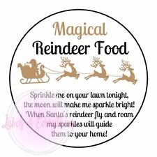 Magical Reindeer Food Christmas Stickers Gold Sweets Labels Seals Gift Tags Xmas