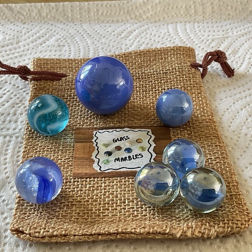 Vintage blue themed glass - blue,