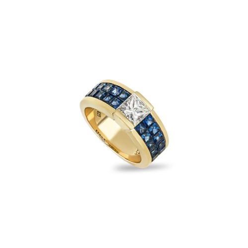 Yellow gold diamond sapphire - gold, &
