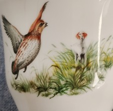 Crown Staffordshire  - Art Deco 1930s - Game Birds & Dog - Cup & Saucer