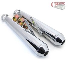 PAIR OF SHORT MEGAPHONE SILENCERS TO SUIT CLASSIC BIKE