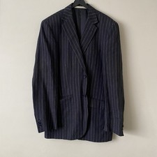 Navy Stripe Linen Blazer -