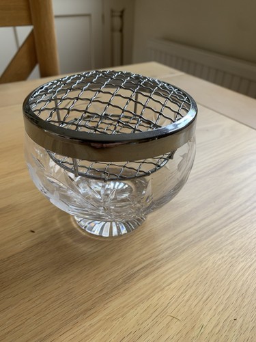 Small cut glass rose bowl - cut,
