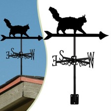 Cat Metal Weathervane Weathercock Vintage Retro Wind Direction Indicator Wind