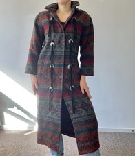 Vtg Woolrich Nordic Navajo 8718 Long Coat Blanket Southwestern Chimayo Jacket 