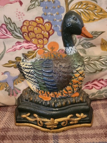 Vintage cast iron mallard duck - cast,