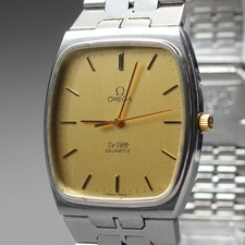 Vintage 1980 OMEGA Deville Qz Cal.1336 Silver 31mm Men Watch ST1343.334 New Batt