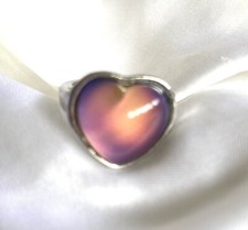 HEART MOOD RING with Mood Chart - GORGEOUS MOOD - SIZE 6 & 7