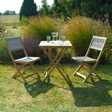 Garden Gear Arwen Acacia Wood Bistro Set Folding Table Chairs Outdoor Patio