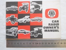 AWA Car Radio Owners Manual
