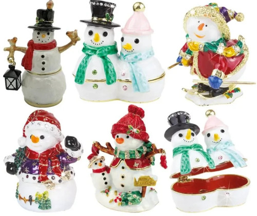 Snowman trinket box christmas - box,