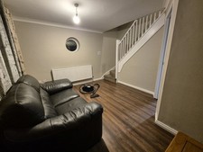 Next Leather Sofa and Pouffe