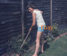 126 Slide - Woman In Shorts Hoeing The Garden, 1960s