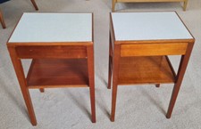Pair Vintage Remploy bedside table, mid century,  1960s Formica Top