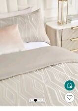 Next New Pink Gold Diamond Jacquard Duvet Cover Set Size Double