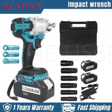 Impact Wrench Cordless Electric High Power Gun 1/2'' Driver with Li-ion Battery