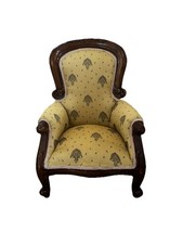 Child’s Chair Upholstered Carved Wooden Frame  21” High Approx Amazing Condition