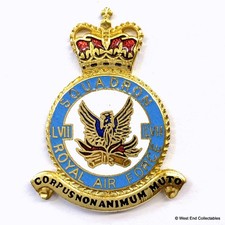 RAF LVII 57 Squadron DANBURY MINT Blank Badge 24ct Gold Detail Royal Air Force