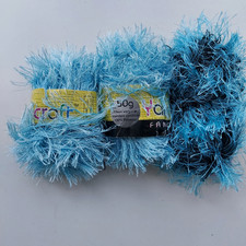 148g  Mixed brands Turquoise Black Eyelash Yarn Wool Knitting Craft Crochet