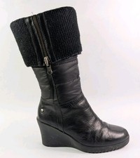 Ugg Leona Black Leather Wedge