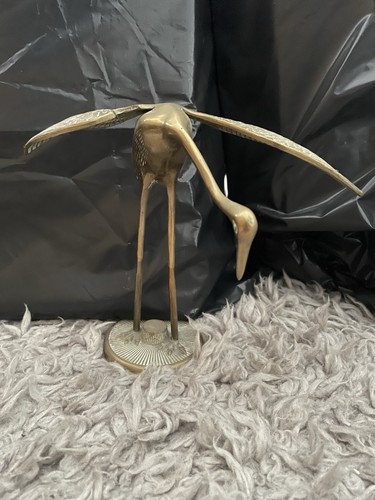 Brass flamingo statue figurine - brass,