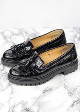 RUSSELL & BROMLEY Winchester Black Patent Leather Loafers, Size EU 36 / UK 3