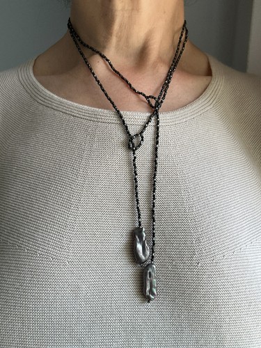 Ooak black spinel baroque - black,