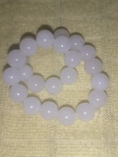 Rare Genuine White Azeztulite Bracelet - 7 Inches - 8mm Beads - Vermont, USA