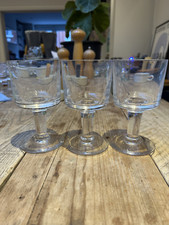 Wonderful/unusual hefty glass goblets - set of 3