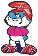 Jenson Button 1.2 Half Scale Helmet Papa Smurf Helmet Sticker F1  Helmets