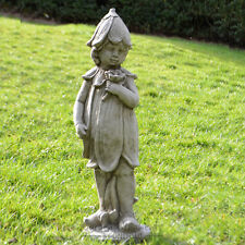 BLUEBELL FAIRY GIRL HAND CAST STONE OUTDOOR GARDEN STATUE ORNAMENT DETAILED GIFT