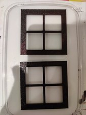 4 x Window Frames, Dolls House Miniature DIY Fixture & Fittings 1:12 Scale 7x7cm