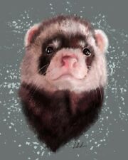 ??Ferret PERSONALISED Pet Portrait Digital painting Pet Drawing Gift toy