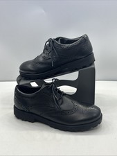 M&S Black Kids Leather Brogue