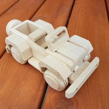 Wooden Toy Off-road Car Made