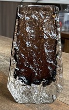 Vintage Geoffrey Baxter designed Whitefriars CINNAMON GLASS COFFIN VASE 9686 