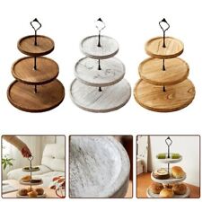 2/3-Layer Wooden Cake Stand Round Dessert Display Rack Fruit Plate Home Decor