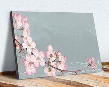 Blue Grey cherry Blossom CANVAS WALL ART PRINT ARTWORK 30MM DEEP FRAMED