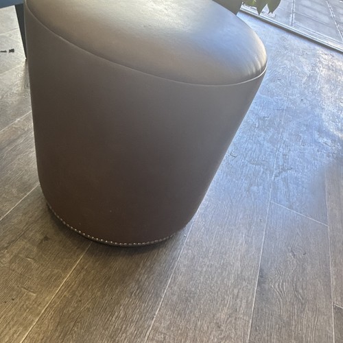 Real leather round brown - real,
