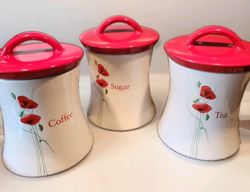 Dunelm poppy storage set jars - set,