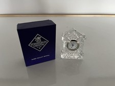BOXED EDINBURGH CRYSTAL MINATURE CLOCK IN GREAT WORKING CONDITION