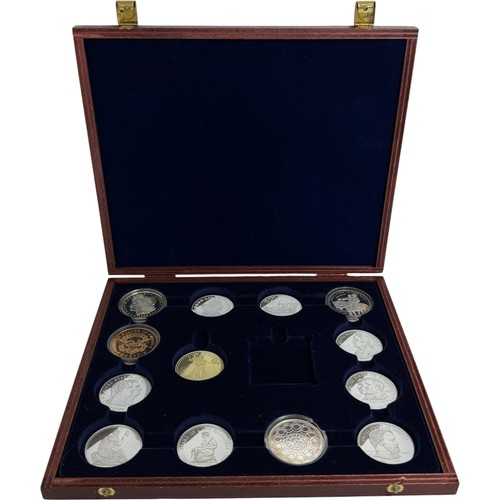 Wooden case coin set - case,