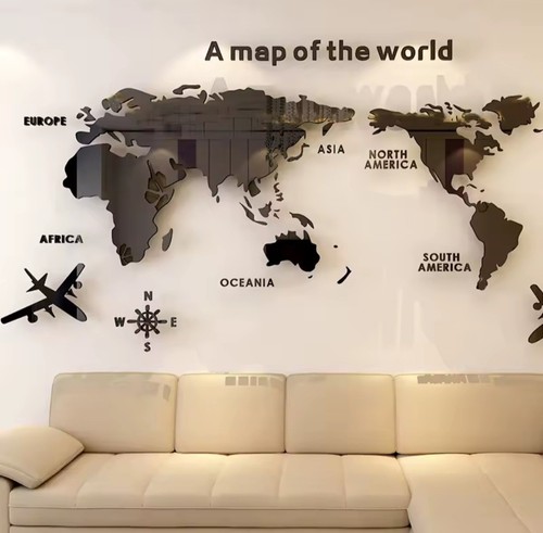 World map acrylic - world, wall