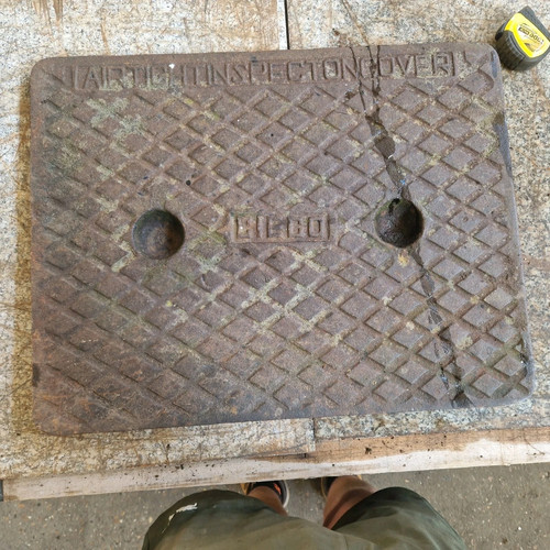 Reclaimed cast iron manhole - iron,