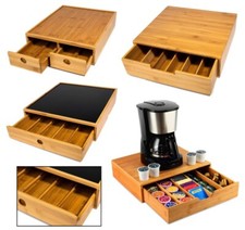 Bamboo tea coffee pod holder