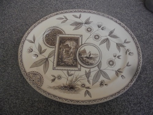 Meat serving plate stamped - serving,